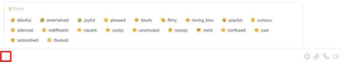 Aufeklapptes Emoji Menü